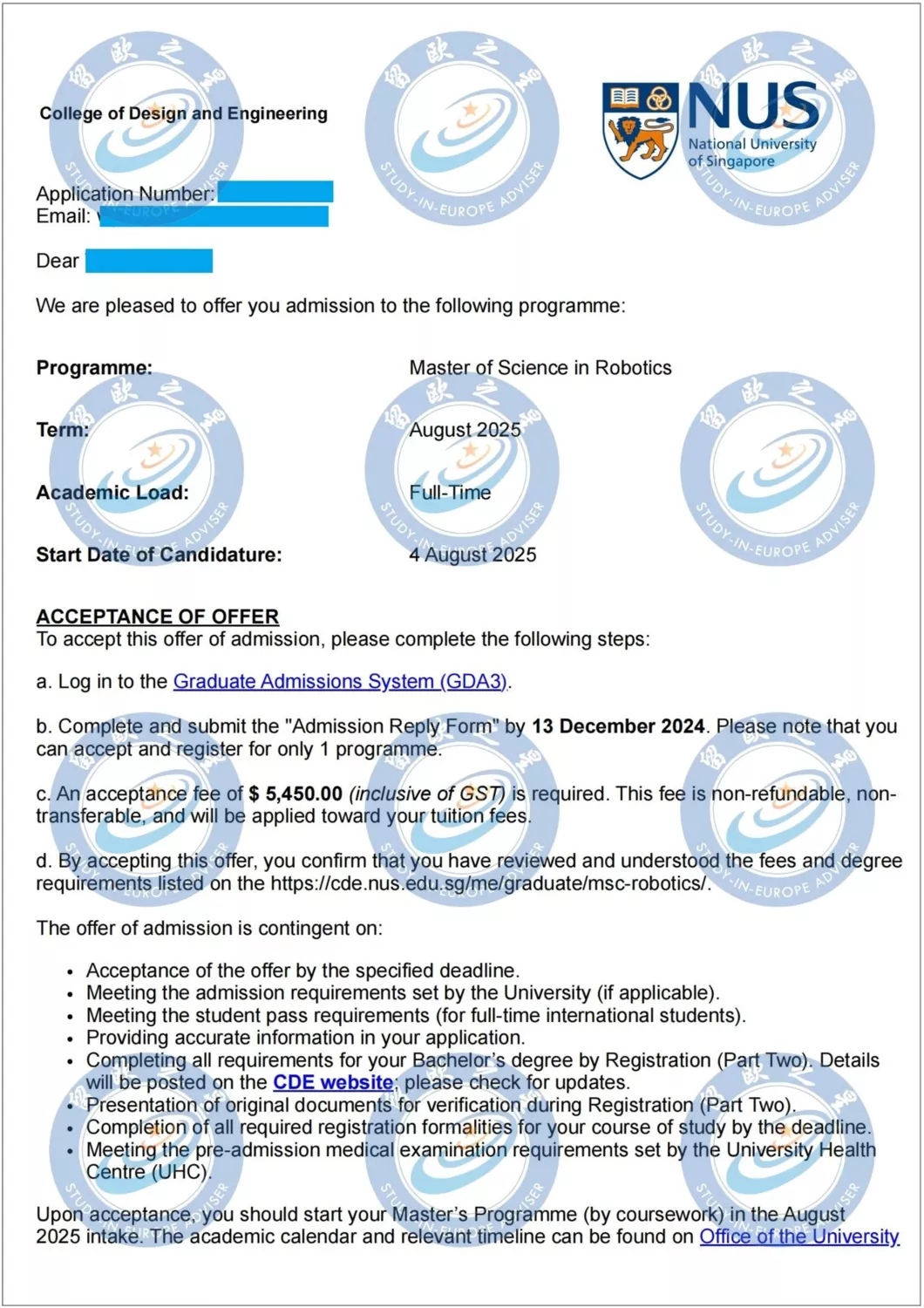 新加坡国立大学成功案例- 留欧之星