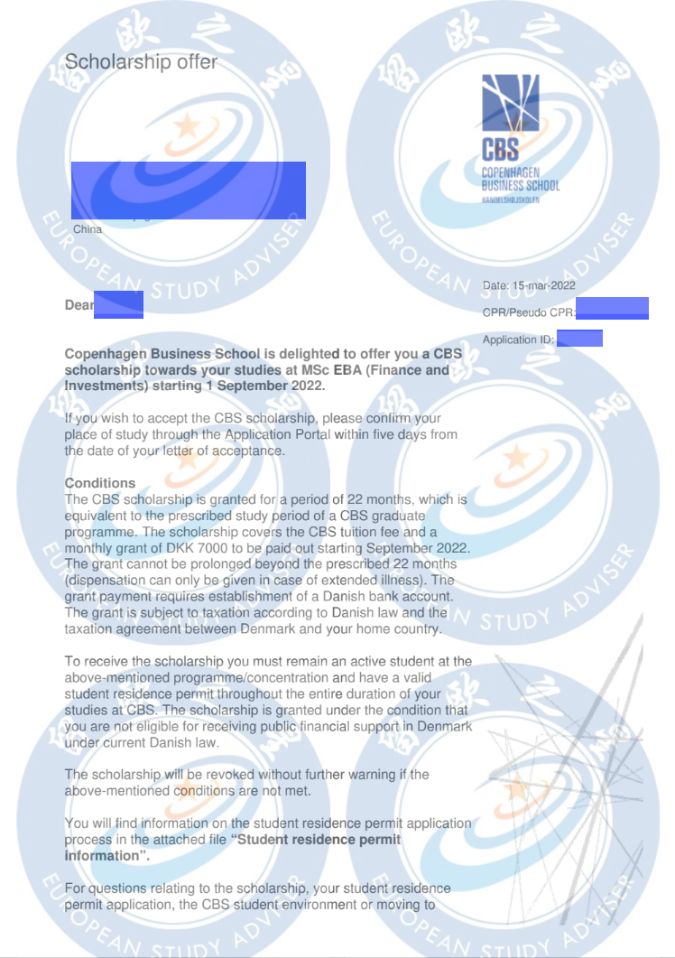 李沛哥本哈根商学院奖学金（已上传）.png